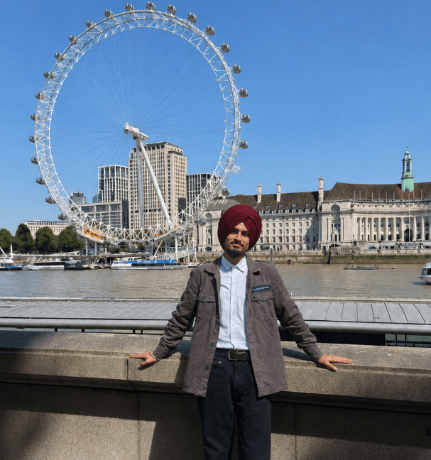 Prabhmannat Singh beside the London Eye